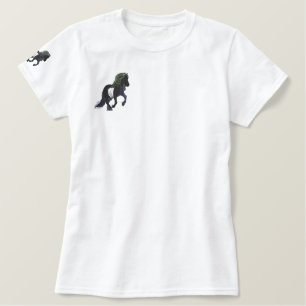 Embroidered Light Hearted Icelandic Horse Shirt
