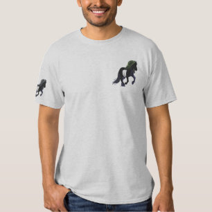 Embroidered Light Hearted Icelandic Horse T-Shirt