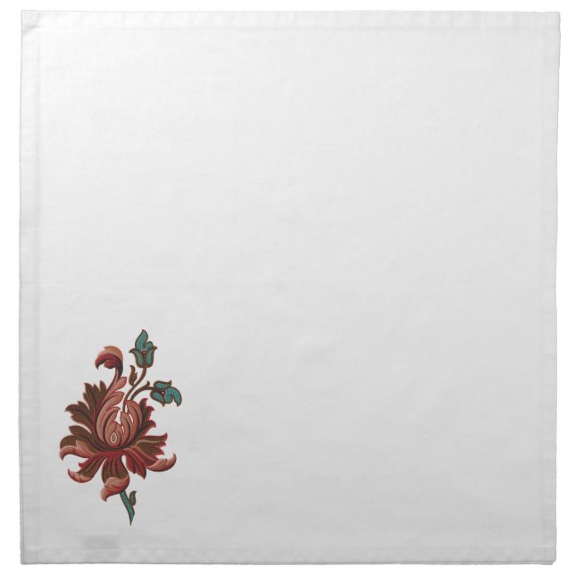 Embroidered Like Rose Flower Napkin (Front)