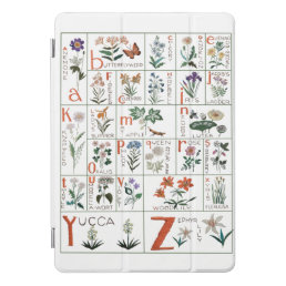 Embroidered look Flower Alphabet Woodland Cottage  iPad Pro Cover