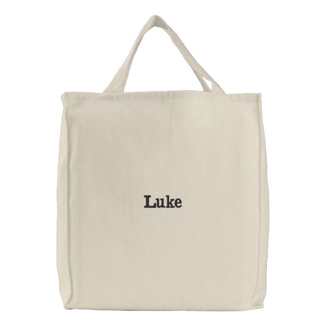 Embroidered Luke Name, Tote Bag (Front)