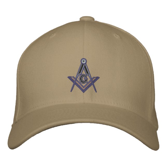 Embroidered Masonic Square and Compass Embroidered Baseball Hat (Front)