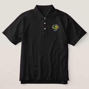 Embroidered Men's Polo Shirt-Black
