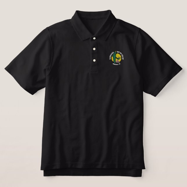 Embroidered Men's Polo Shirt-Black (Design Front)