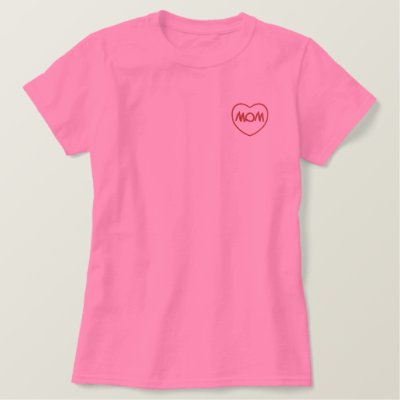 Embroidered Mom Heart Embroidered Shirt