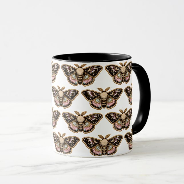 Embroidered Moth Mug (Front Right)