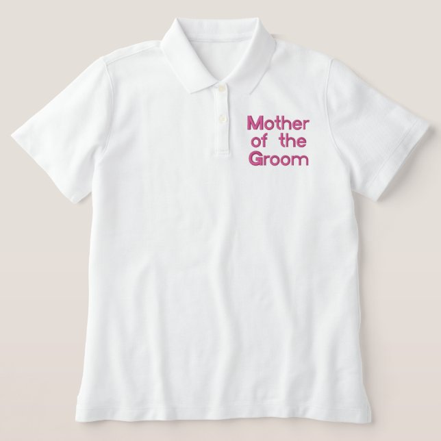Embroidered Mother of the Groom Wedding Polo (Design Front)