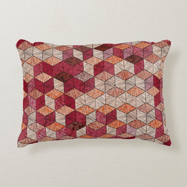 Embroidered patchwork seamless pattern. Bohemian.  Accent Pillow (Front)