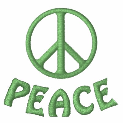 Embroidered Peace Sign and Word PEACE | Zazzle