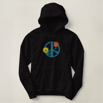 Embroidered Peace Symbol Jacket Or Hoodie by Stitchbaby at Zazzle