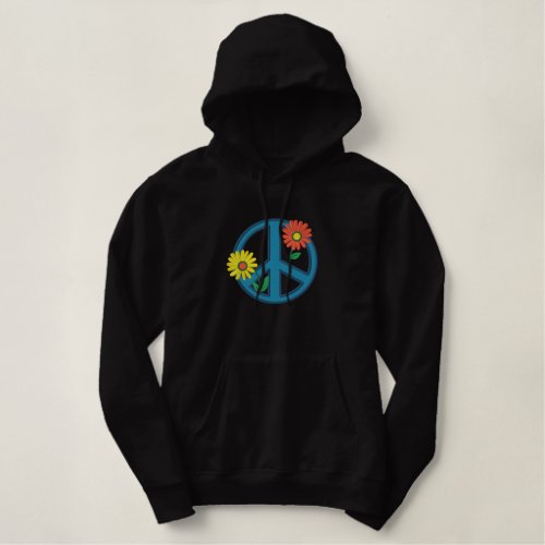 Embroidered Peace Symbol Jacket or Hoodie