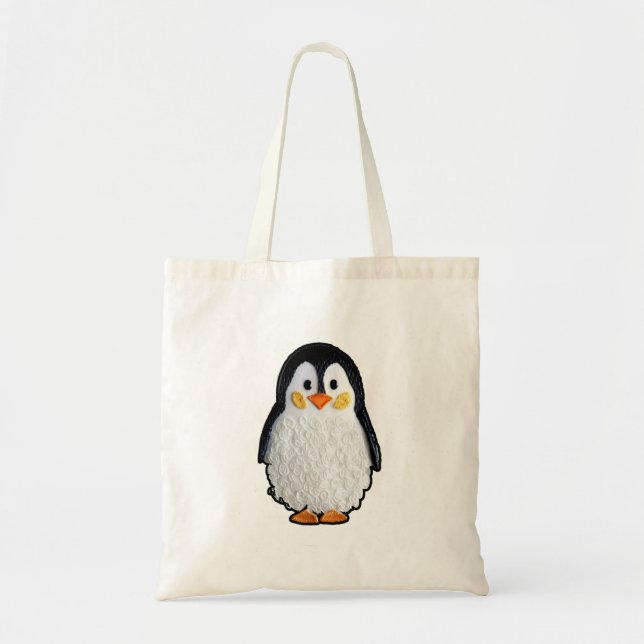 Embroidered penguin - Cross stitch animal by Calli Tote Bag (Front)