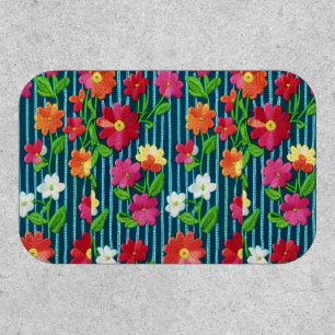 Embroidered quilted flowers by CallisC Throw Pill Patch