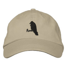 Embroidered Raven on Raven Hat