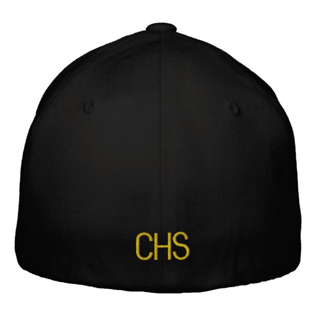 Embroidered School Initials Team Color Sports Baseball Cap (Back)