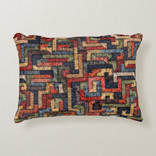 Embroidered seamless geometric pattern. Ethnic and Accent Pillow