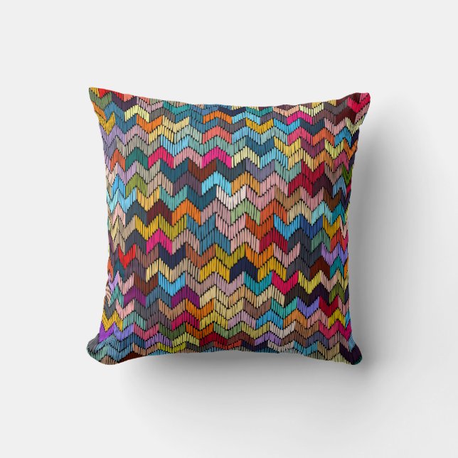 Embroidered seamless geometric pattern. Ornament E Throw Pillow (Front)