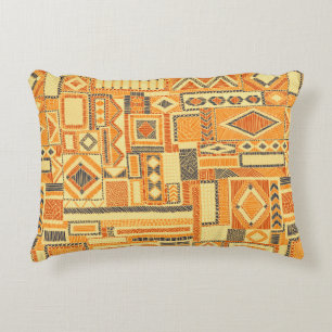 Embroidered seamless patchwork pattern. Bohemian o Accent Pillow