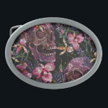 Embroidered Skull: Gothic Orchid Pattern Belt Buckle<br><div class="desc">Embroidery human skull and pink orchid flowers. Seamless pattern. Halloween art. Medieval style. Dark gothic art Embroidered skull and orchids, dark art with a touch of romance. Gothic and captivating decor. Embroidered skull and orchids. Dark, gothic, and artistic. skull, gothic, embroidery, halloween, drawing, horror, medieval, tropical, illustration, flower, decor, summer,...</div>