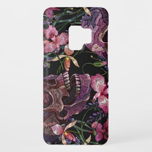 Embroidered Skull Gothic Orchid Pattern Case_Mate Samsung Galaxy S9 Case