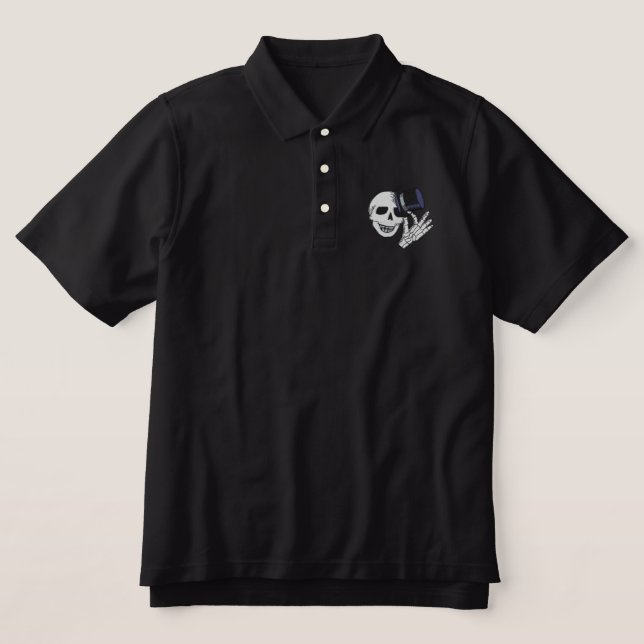 Embroidered Skull Top Hat Gentleman (Design Front)