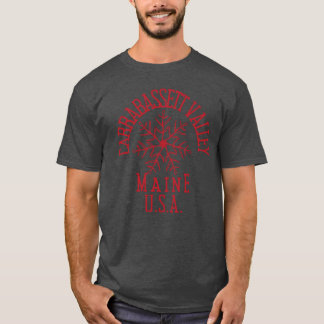Embroidered Snowflake rabassett Maine USA Red T-Shirt