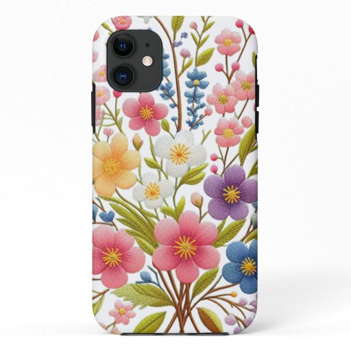 Embroidered Springtime Dreams iPhone 11 Case