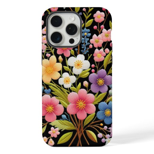 Embroidered Springtime Dreams iPhone 15 Pro Max Case