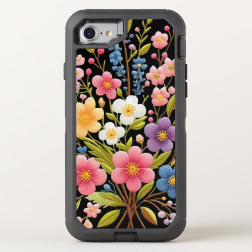 Embroidered Springtime Dreams OtterBox Defender iPhone SE/8/7 Case