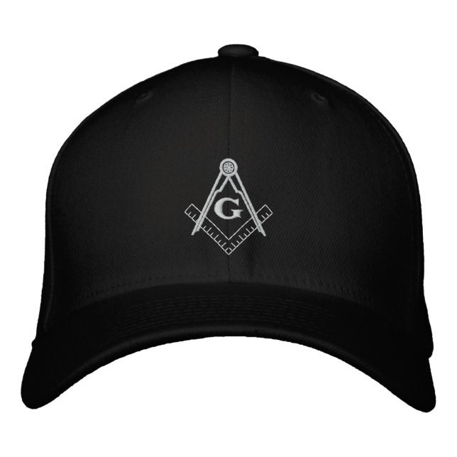 Embroidered Square and Compass Ballcap Baseball Cap (Front)