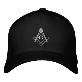 Embroidered Square And Compass Ballcap Embroidered Baseball Cap by MasonicApparel at Zazzle