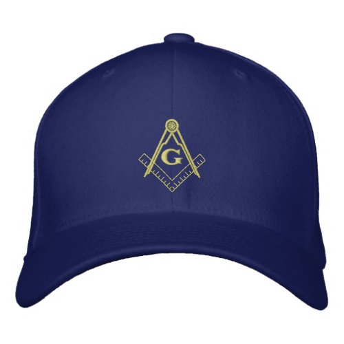 Embroidered Square and Compass Ballcap Embroidered Baseball Hat