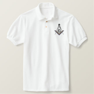 Embroidered Square and Compass Polo Shirt