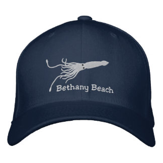 Embroidered Squid Hat - Navy - with Custom text