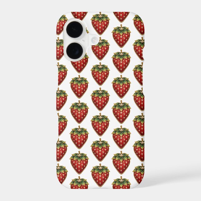 Embroidered Strawberry iPhone Case (Back)