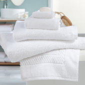 Embroidered Sunny Lane White Terry Bath Towel (Bath Set)