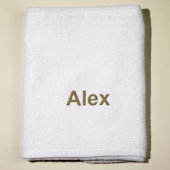 Embroidered Sunny Lane White Terry Bath Towel (Folded)