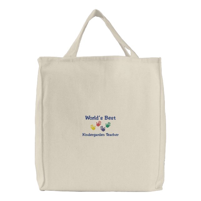 Embroidered Teacher Tote Bags - Customizable (Front)