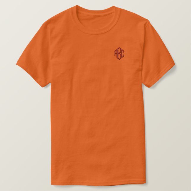 Embroidered Texas Orange Mens Shirt Monogram  (Design Front)