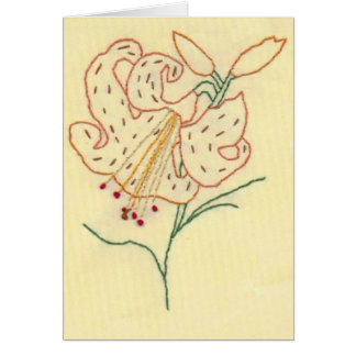 Embroidered Tiger Lily Flower Cards