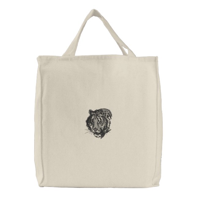 Embroidered Tiger Tote (Front)