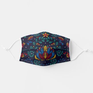 Embroidered Traditional Mexican Floral Adult Cloth Face Mask