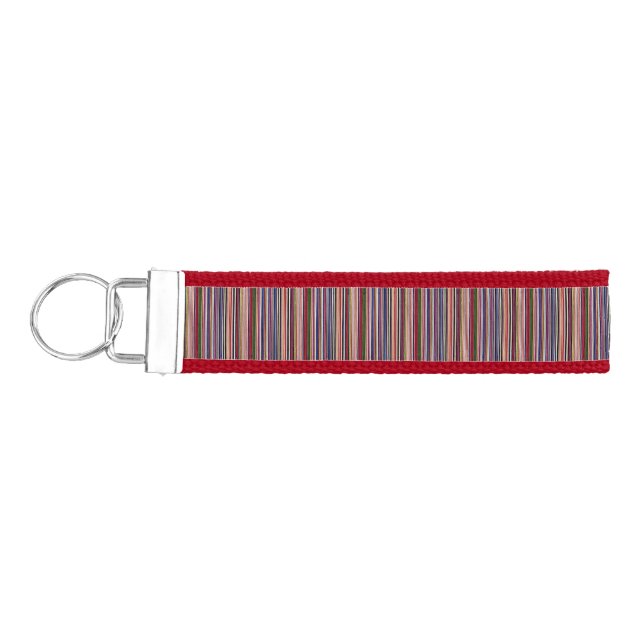 Embroidered tribal pattern - Boho Embroidered Patt Wrist Keychain (Keys on Left)