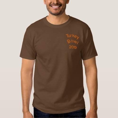 Embroidered Turkey Bowl  _ Change to Current Year Embroidered T_Shirt