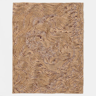 Embroidered Unicorn Wood Art Fleece Blanket