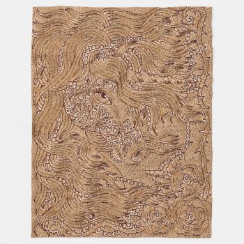Embroidered Unicorn Wood Art Fleece Blanket by BOLO_DESIGNS at Zazzle