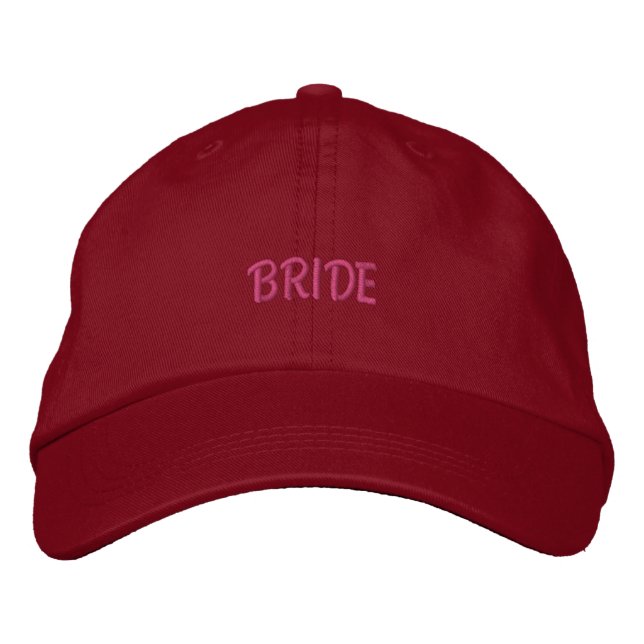EMBROIDERED WEDDING BRIDE BASEBALL CAP (Front)