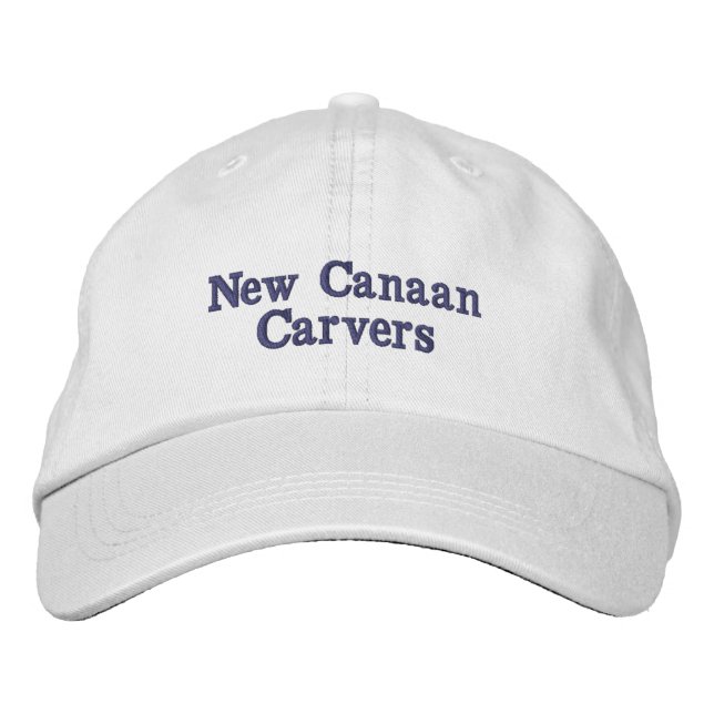 Embroidered White Navy Lettering PERSONALIZE NAME Baseball Cap (Front)