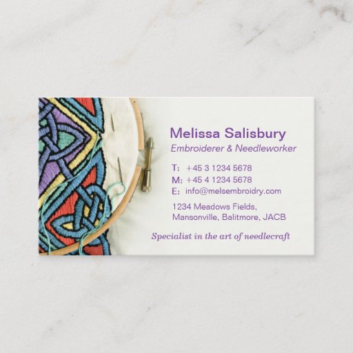 Customizable Embroiderer / Needlework business cards