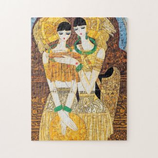 Embroideress Chen Yongle oriental vibrant ladies Jigsaw Puzzle